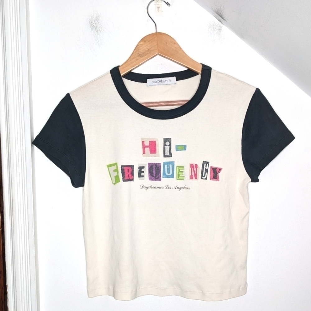 DAYDREAMER Hi-Frequency Ransom Shrunken Tee Small Graphic Edgy Punk Grunge NEW S